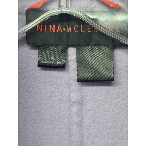 Nina Mclemore Purple Button Front Low Collar Soft Flannel Long Sleeve Jkt Size 8 - Picture 3 of 5